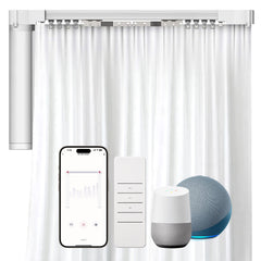 Automatic Curtain Opener，Motorized Curtain Track，Smart Curtain Rods With Remote，Automated Window Treatments Work With Alexa，GoogleAssistant