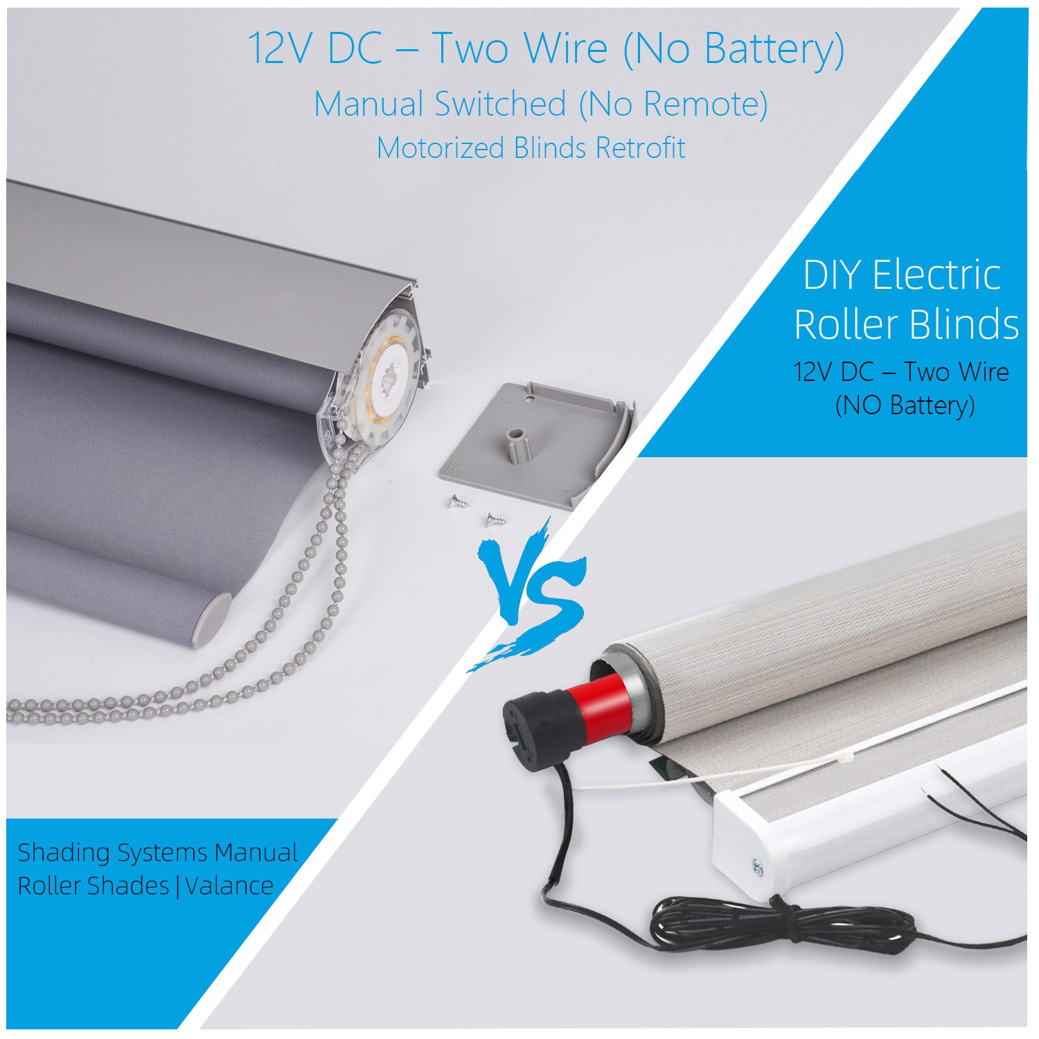 ES1612 DC12V DIY Electric Roller Blind/Shade Tubular Motor Kit(25mm-28 ...