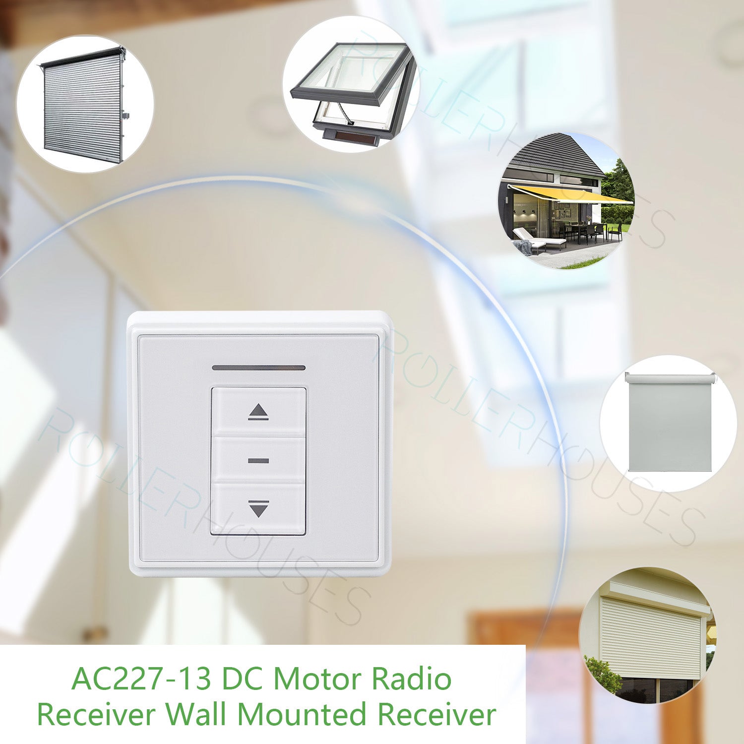 24V Motor Controller: AC227 DC Motor Radio Receiver Wall Mounted Receiver Output 24V DC/4.5A for Tubular Motor.