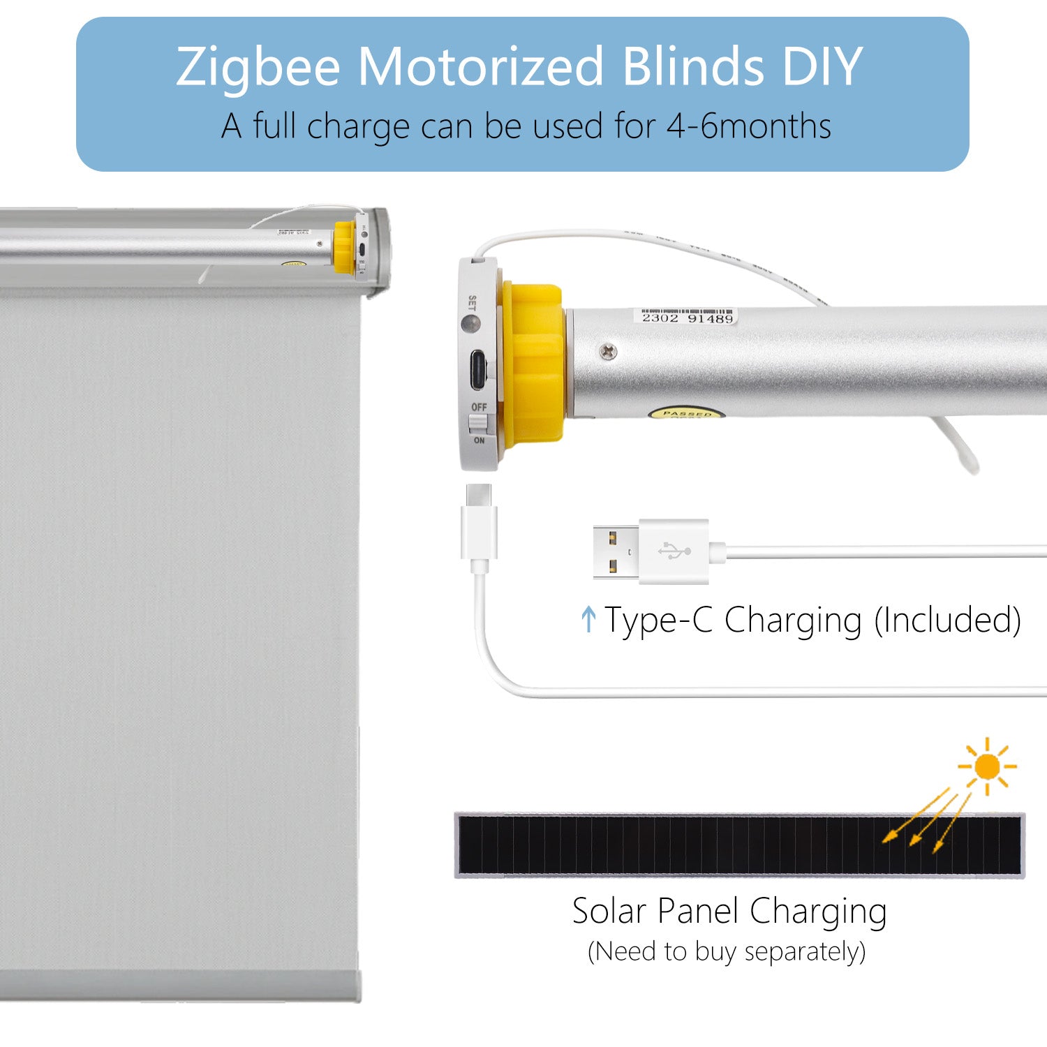 Zigbee Smart Motorized Blinds/Shades Motor 1.5“ 38mm/45mm , Compatible with Alexa Directly, No HUB Needed.