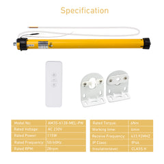 Rollerhouses AM35-6/28-MEL-PW WiFi Awnings Tubular Motor for 1.75-2 In ...