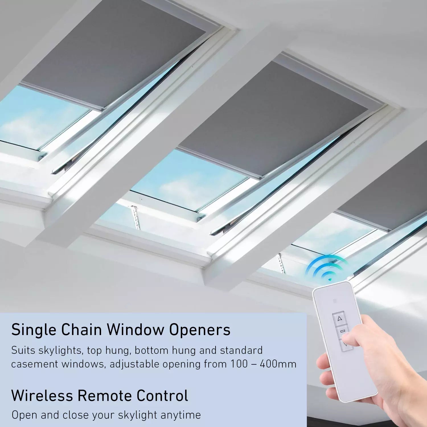 Skylight Motor - Automatic Window Opener with RF Remote Control, AC110 ...