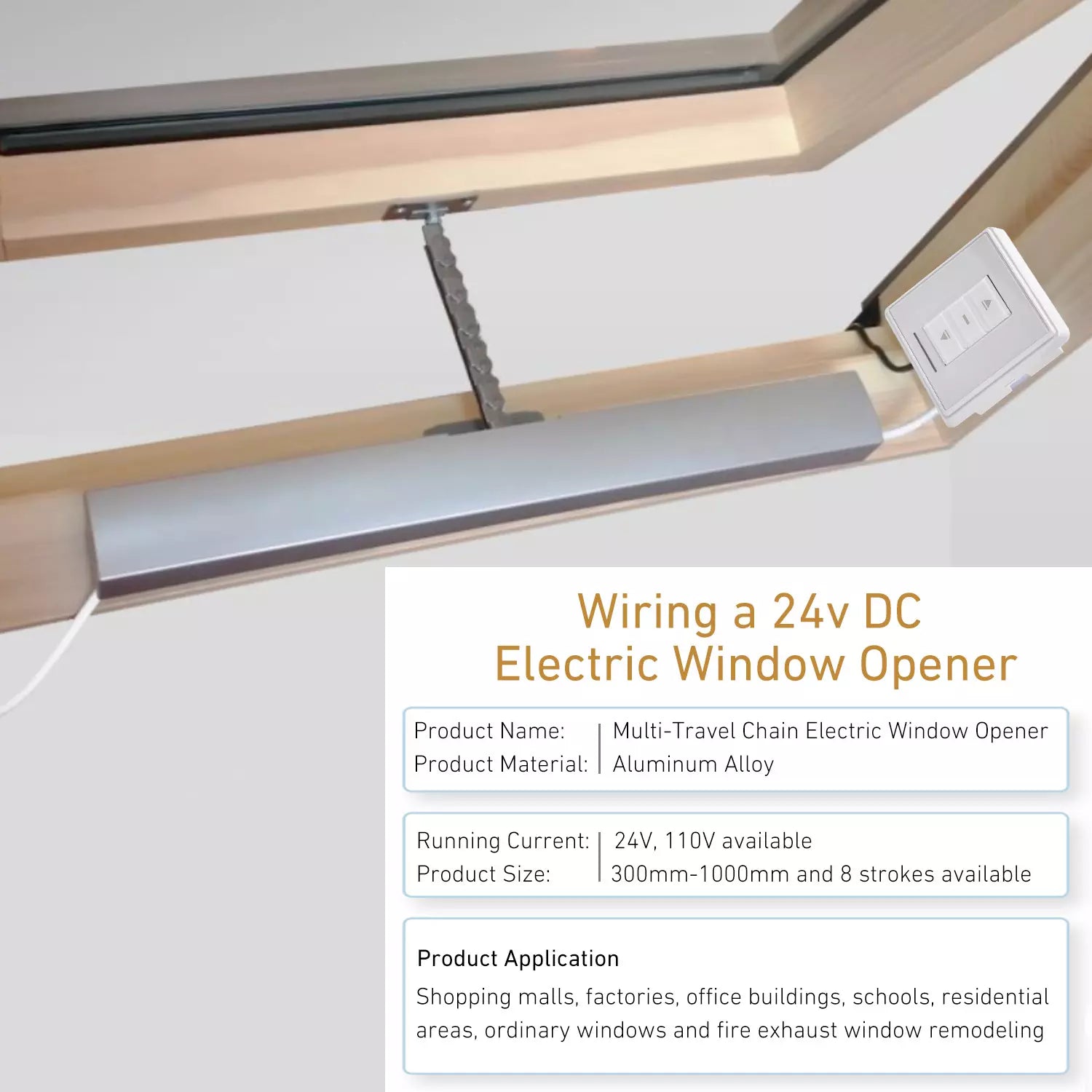 Smart Automatic Motorized Window Skylight Opener, Chain Electric Windo ...
