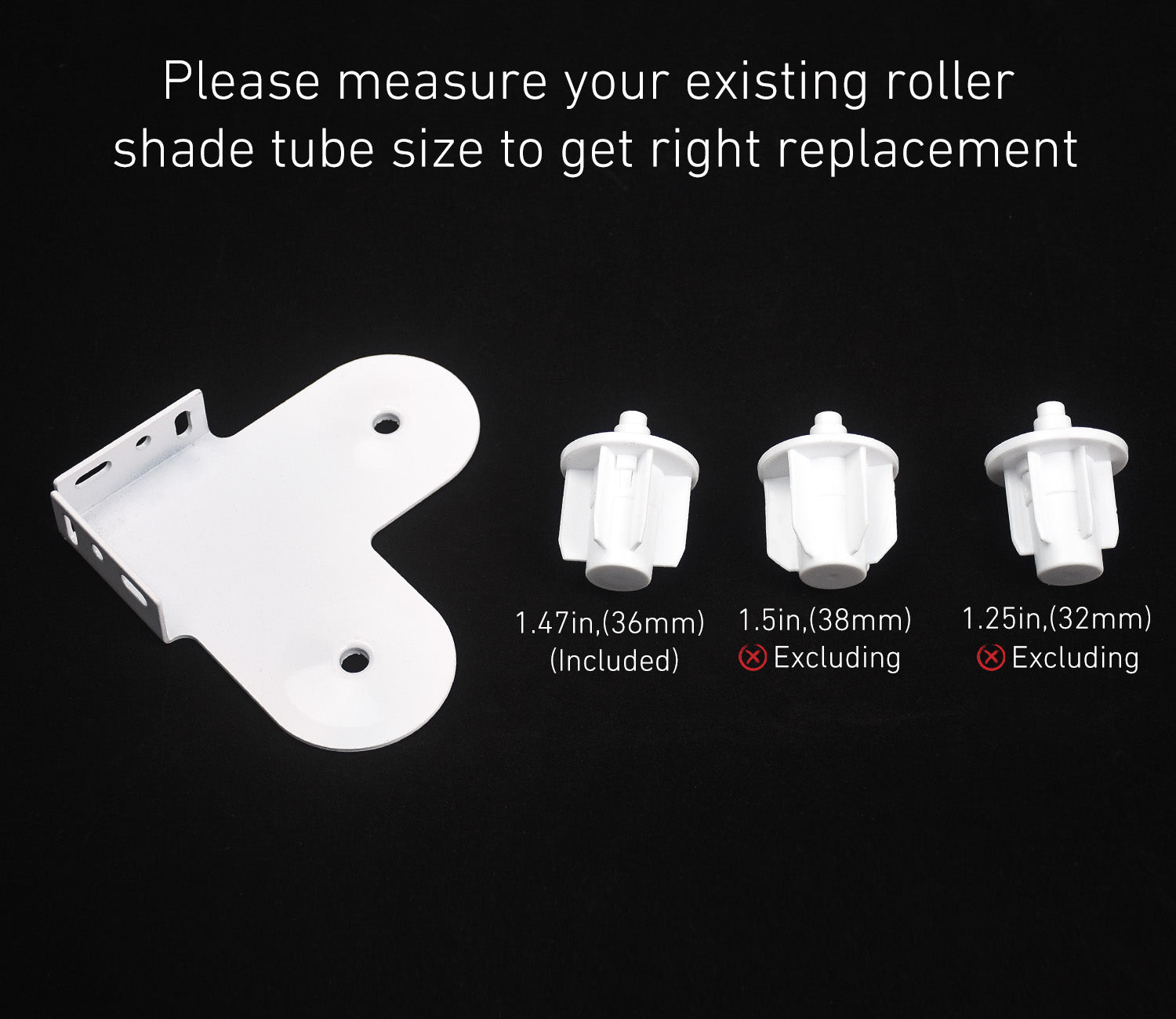 Double Roller Blind Bracket -Roller Blinds Replacement Parts Kit for 1.5"(38mm) Tube.