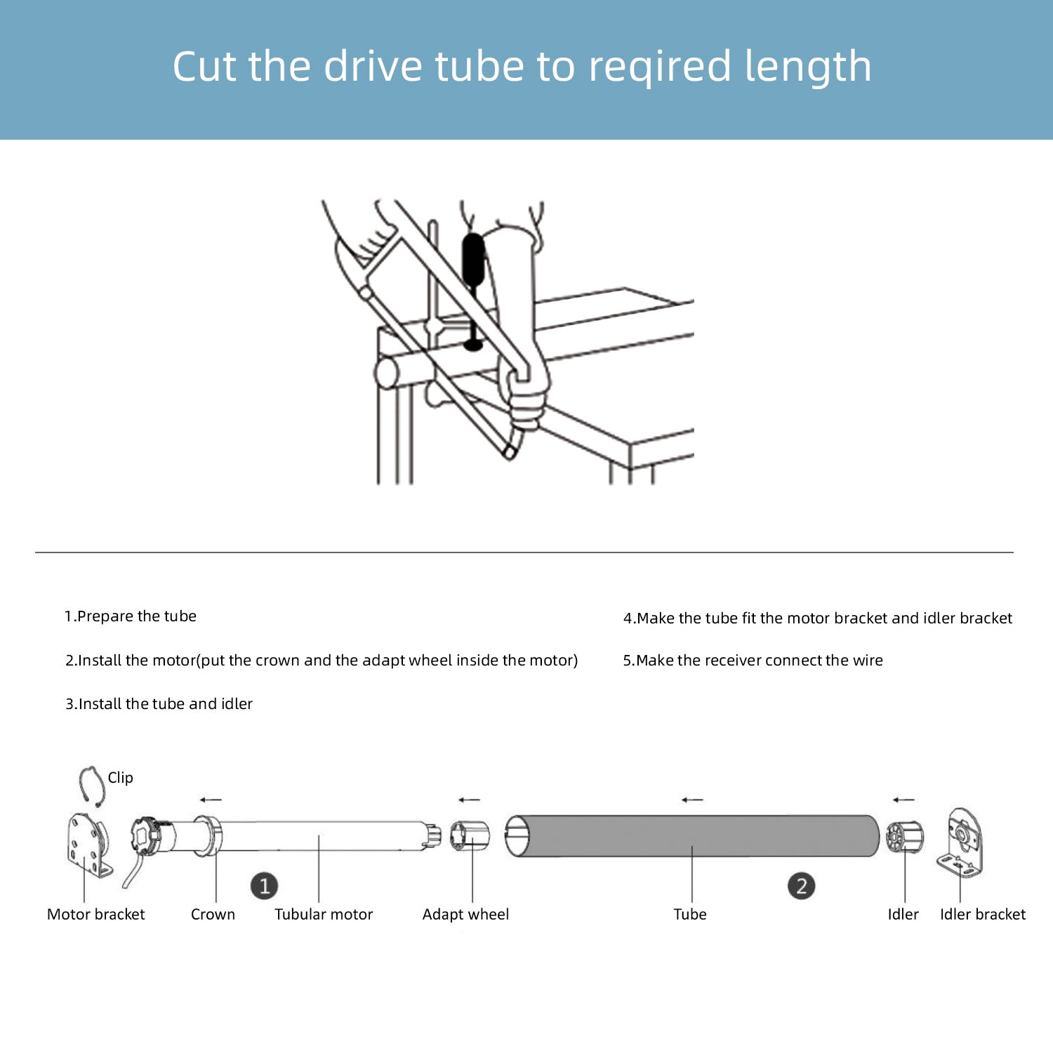 Roller Shades Tube，1-1/2"(38mm) Aluminum Tube，Roller Blinds Tube - 1 PCS